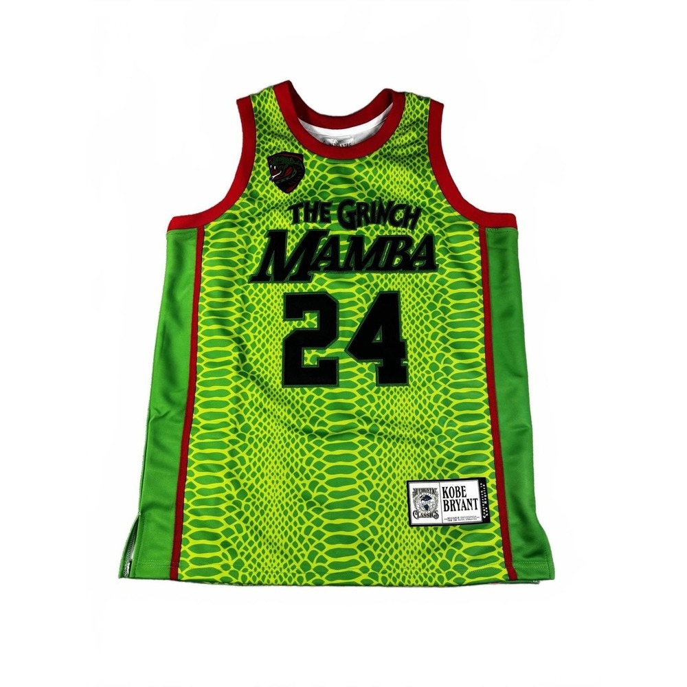 Authentic Classics Kobe Bryant The Grinch Mamba #24 Basketball Jersey Medium